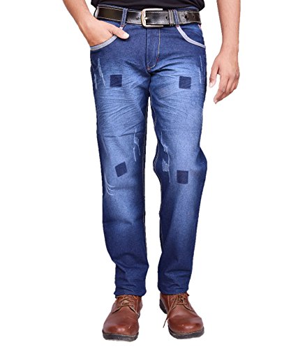 Denim Fancy Stylish Stretchable Slim fit Fashionable Cotton Blue Jeans Pant for Men