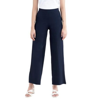 FableStreet Women’s Livin Air Wide Leg Navy Blue Pants