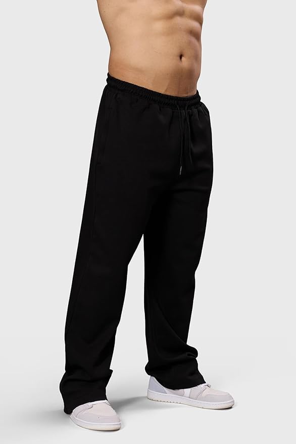 FUAARK Mens Eclipse Straight Tracks Oversized Cotton Gym & Streetwear Pants - Image 6