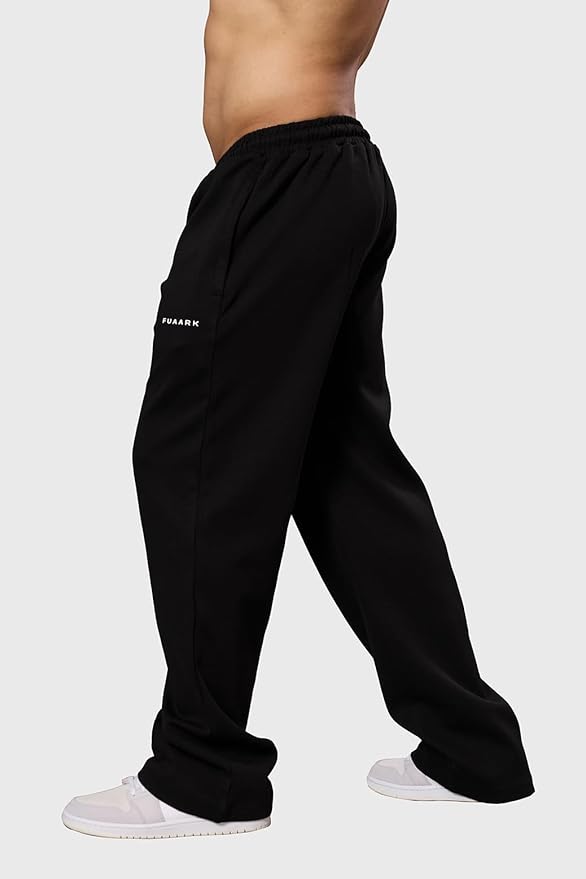 FUAARK Mens Eclipse Straight Tracks Oversized Cotton Gym & Streetwear Pants - Image 3