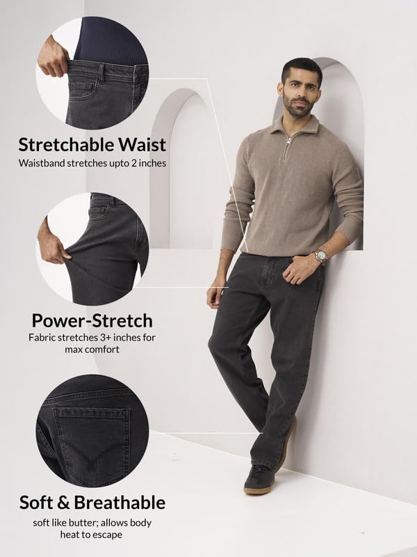 The Pant Project Relaxed Fit Stretchable Jeans for Men | Mens Stylish Denim Cotton PantsThe Pant Project Relaxed Fit Stretchable Jeans for Men | Mens Stylish Denim Cotton Pants - Image 4