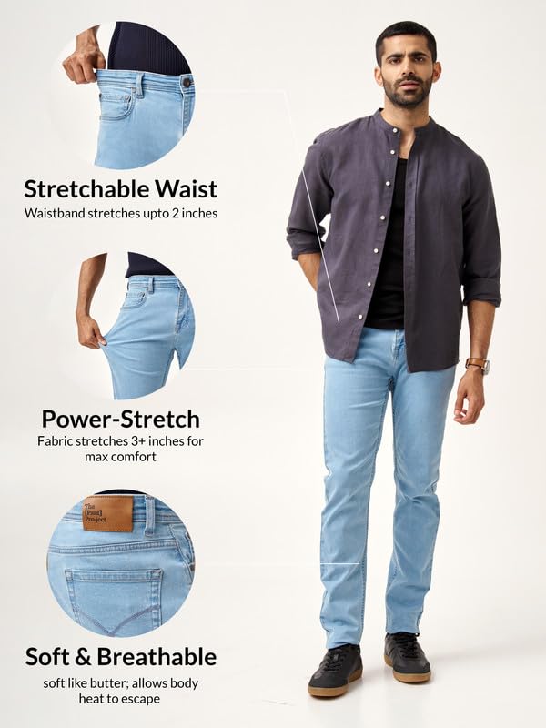 The Pant Project Slim Fit Stretchable Jeans for Men | Mens Denim Cotton Pants | Stylish Ankle Length Jean - Image 4