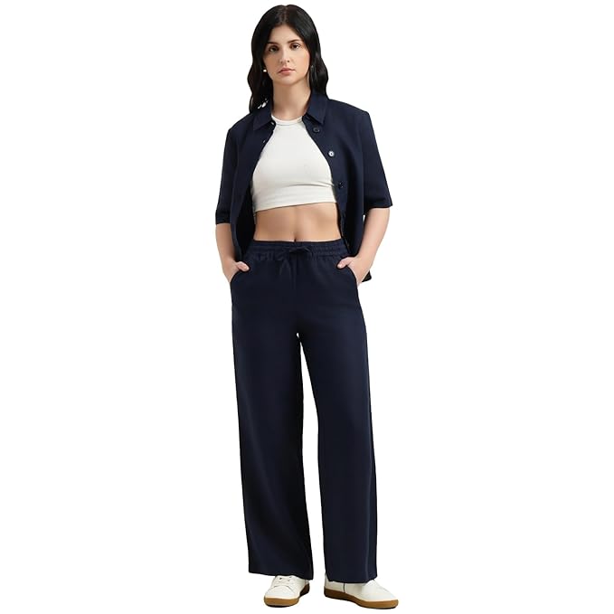 United Colors of Benetton Straight Fit High Rise Solid Trousers - 26P4WVNBT150I016 - Image 5