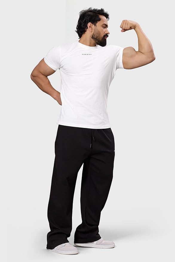 FUAARK Mens Eclipse Straight Tracks Oversized Cotton Gym & Streetwear Pants - Image 4