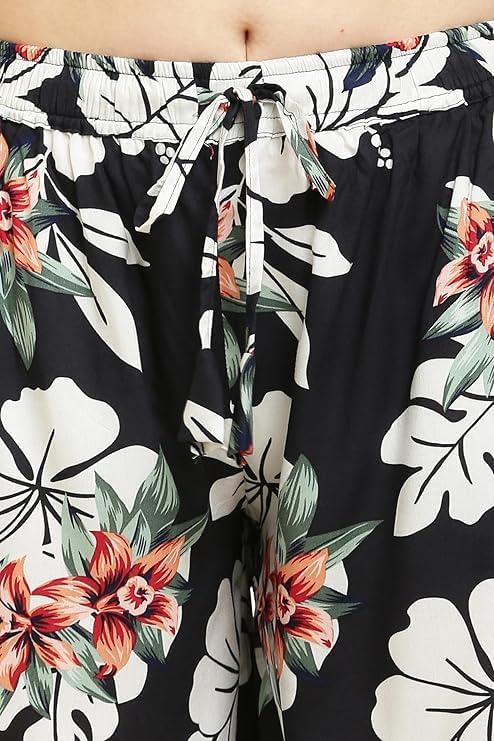 Women's Loose Fit Rayon Culotte Shorts - Above Knee Length, Lightweight Summer Casual Wear, Elastic Waistband with Adjustable Drawstring, Comfortable Shorts, Trendy Everyday Bottoms - Image 4