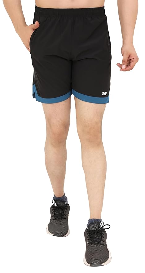 NINQ Mens 2 Pack Polyester Yoga Short Men Summer Running Gym Sports Shorts with Pockets Shorts for Men (in, Alpha, M, Regular, Black) - Image 2