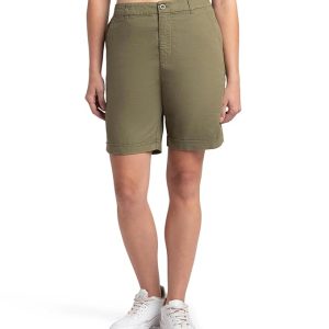 Jockey A125 Women's Super Combed Cotton Woven Twill Fabric Relaxed Fit Shorts with Convenient Side Pockets