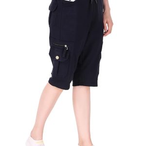 UZARUS Womens Cargo Capri Shorts with 9 Pockets