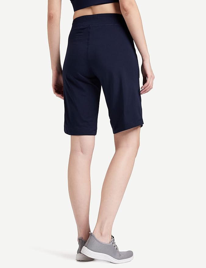 Enamor Mid Rise Knee Length Drawstring Closure City Shorts for Women - Slim Fit, Soft and Breathable Cotton - E044 - Image 3