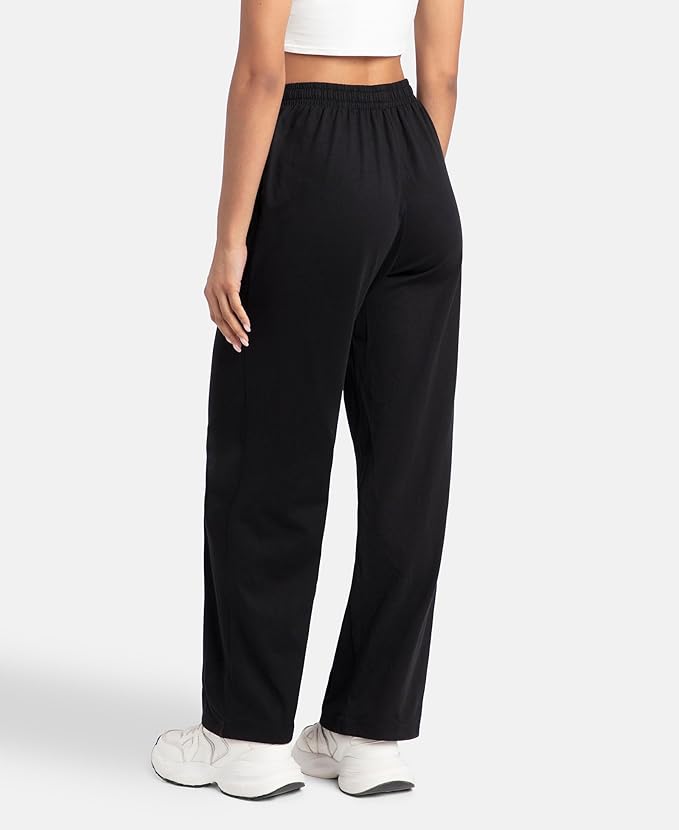 Jockey A158 Women's Super Combed Cotton Rich Straight Fit Mid Rise Wide Leg Pants - Image 5