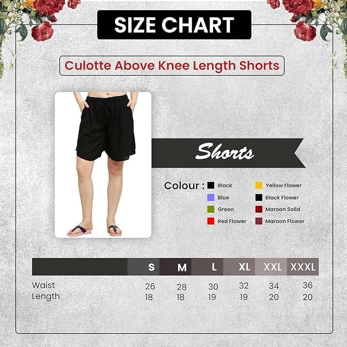 Women's Loose Fit Rayon Culotte Shorts - Above Knee Length, Lightweight Summer Casual Wear, Elastic Waistband with Adjustable Drawstring, Comfortable Shorts, Trendy Everyday Bottoms - Image 5