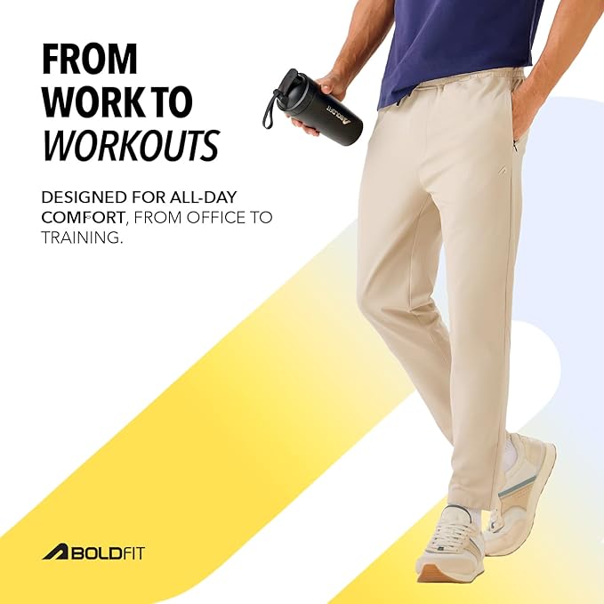 Boldfit Track Pants for Men Casual Track Pants for Man Lower for Men Adjustable Waist Everyday Trackpants for Walking, Running and Exercise Pant for Man - Image 3