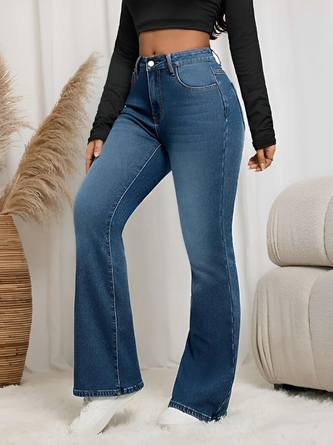 Ben Martin Women’s High Waist Jeans || Flared Bell Bottom Bootcut Pants || Wide Leg Stretch Denim – Perfect for Travel, Party & Everyday Use – Sizes 26–40 (2) - Image 6
