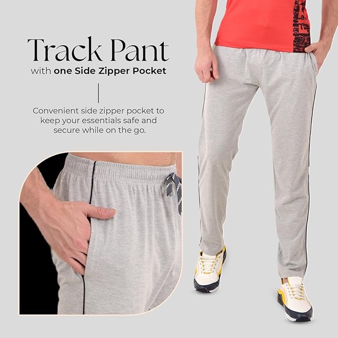 RELIGHT WEARS Cotton Track Pant for Men | Lower for Man | Comfortable Lower Men with Zip Pocket for Gym, Sports & Casual Wear - Image 4
