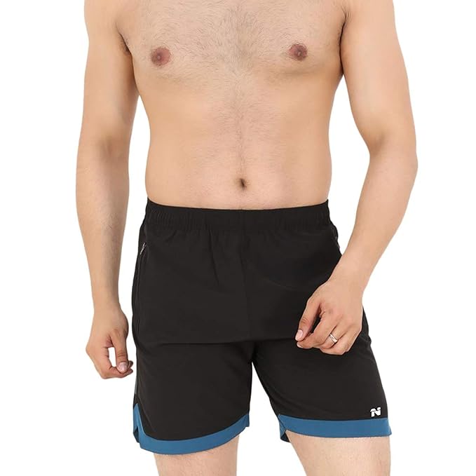 NINQ Mens 2 Pack Polyester Yoga Short Men Summer Running Gym Sports Shorts with Pockets Shorts for Men (in, Alpha, M, Regular, Black) - Image 4