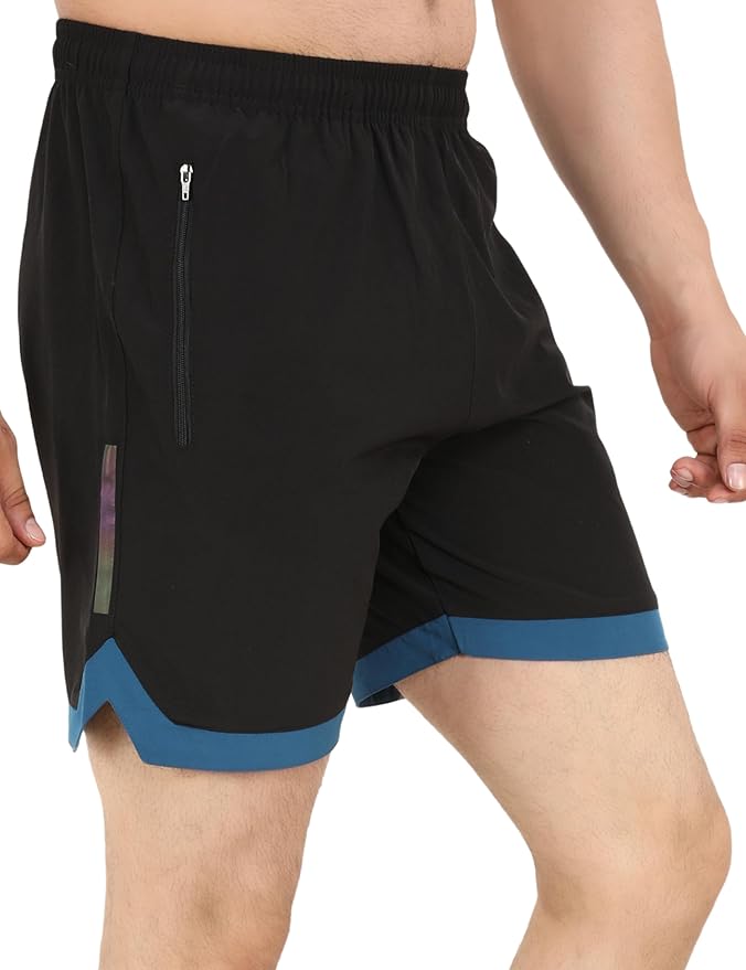 NINQ Mens 2 Pack Polyester Yoga Short Men Summer Running Gym Sports Shorts with Pockets Shorts for Men (in, Alpha, M, Regular, Black) - Image 5