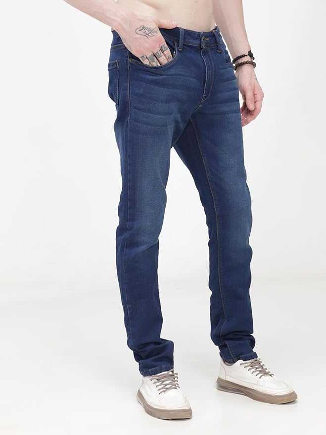 TURMS Men's Anti Stain Jeans 30 Days No Wash Anti Odor Casual Mid Rise Denim Pants | Traveler Comfort Stretchable Breathable Cotton Rich - Image 5