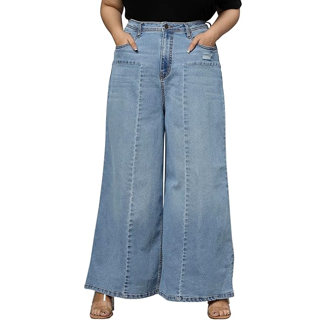 TURNING BLUE Extra Wide High Rise Stretchable Plus Size Jeans for Women