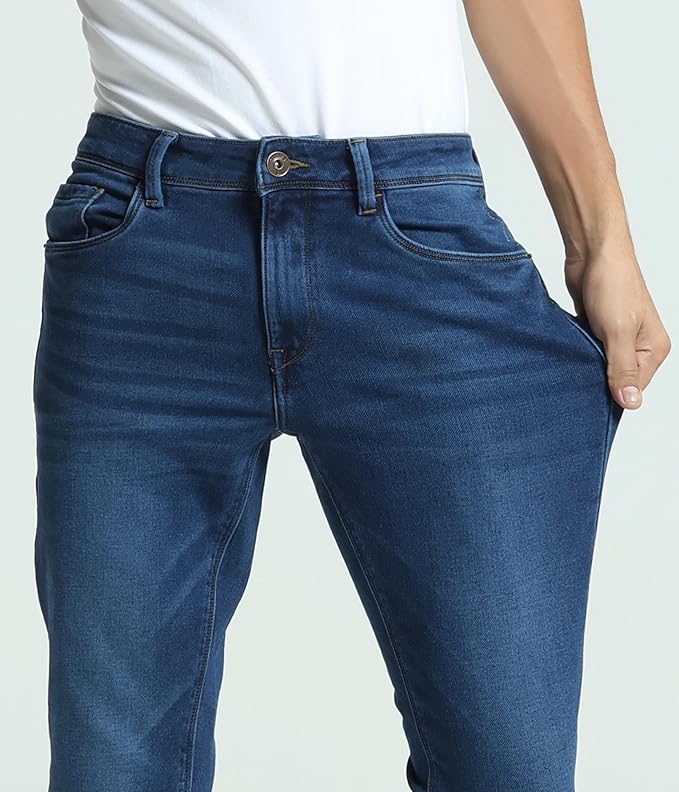 TURMS Men's Anti Stain Jeans 30 Days No Wash Anti Odor Casual Mid Rise Denim Pants | Traveler Comfort Stretchable Breathable Cotton Rich - Image 3
