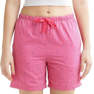 Jockey RX15 Women's Super Combed Cotton Woven Relaxed Fit Checkered Shorts with Side Pockets (Prints May Vary)
